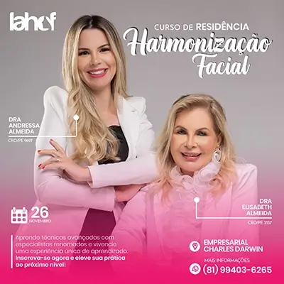 Curso Harmonização Facial no IAHOF e com início em novembro de 2024