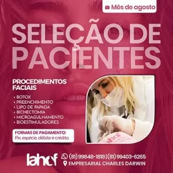 O IAHOF está recrutando pacientes modelos para procedimentos estéticos faciais.